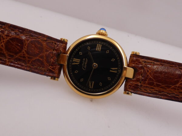Cartier Must Gold Mantel Tank Vermeil Lady 590004 N.O.S. BOX&PAPERS Silver 925 18Kt G.F. ANNI '90