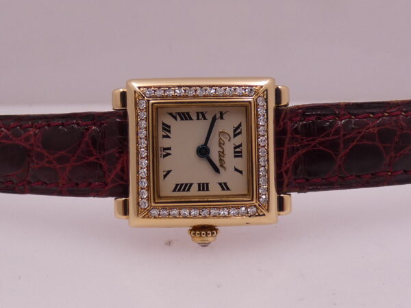 Cartier Paris Trocadero Lady Factory Diamonds Bezel Oro Massiccio 18Kt WA900132