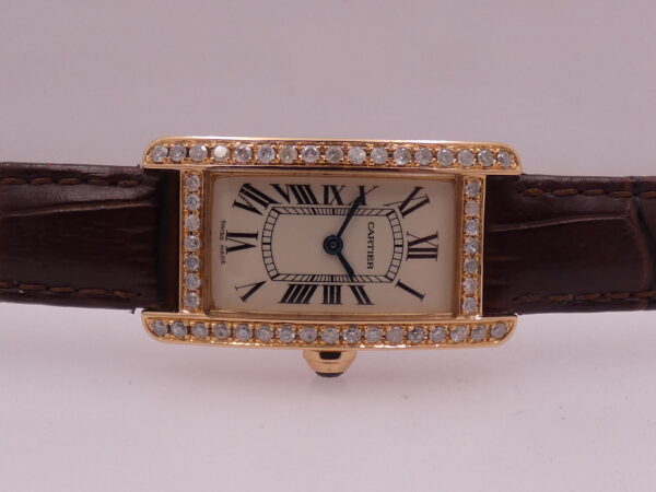 Cartier Tank Américaine 2503 ORO ROSA 18Kt Diamonds Bezel & Lugs ANNI '90 for Ladies W2607456
