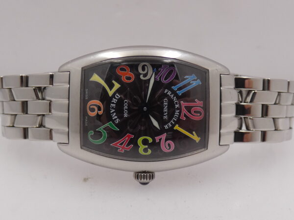 Franck Muller Color Dreams Curvex Lady 1752 QZ Black Dial With BOX TOP CONDITION Acciaio Braccialato