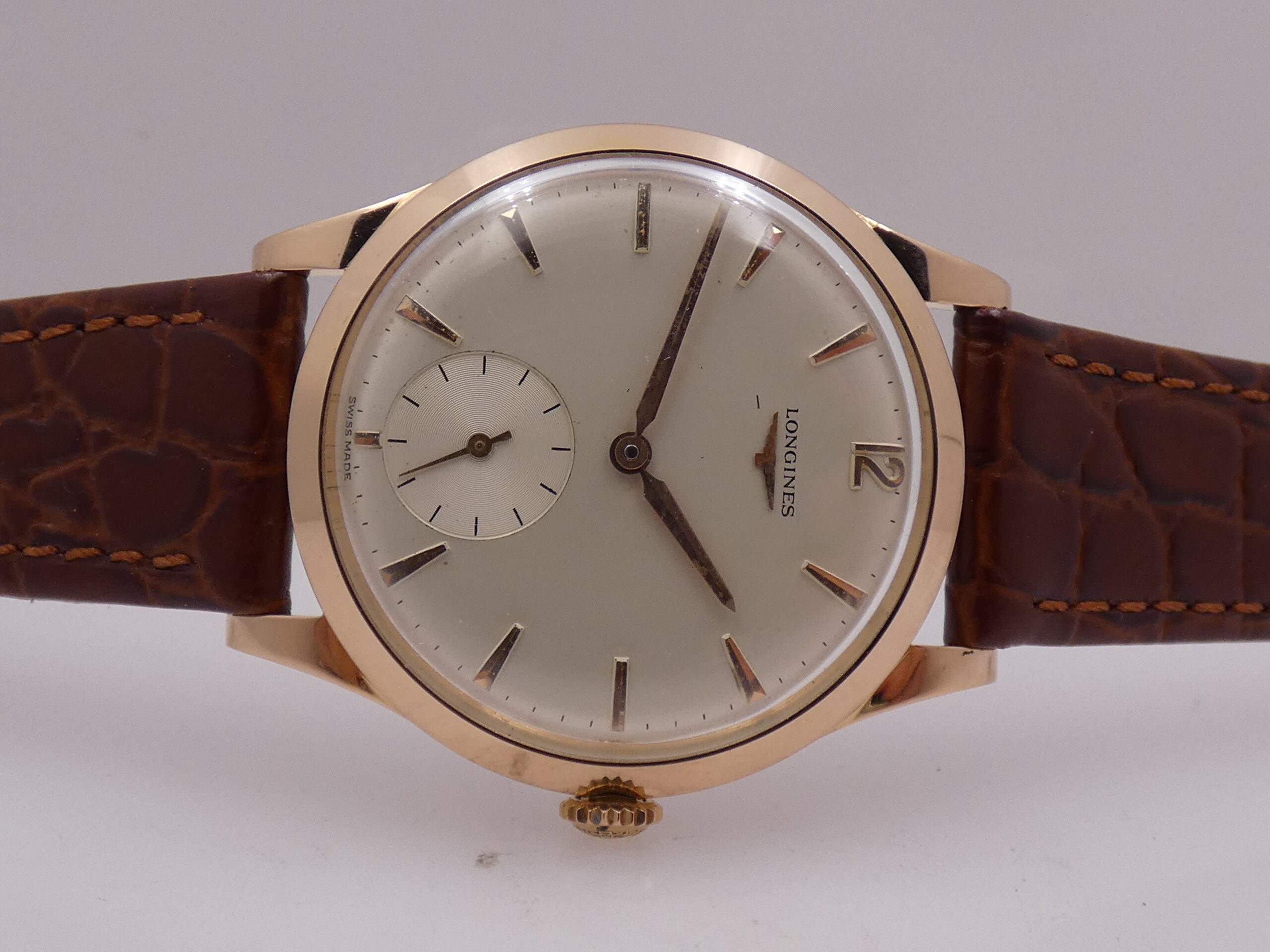 Longines Calatrava 7016 35mm ORO ROSA 18Kt ANNO 1963 TOP CONDITION Carica Manaule Vintage - immagine 6