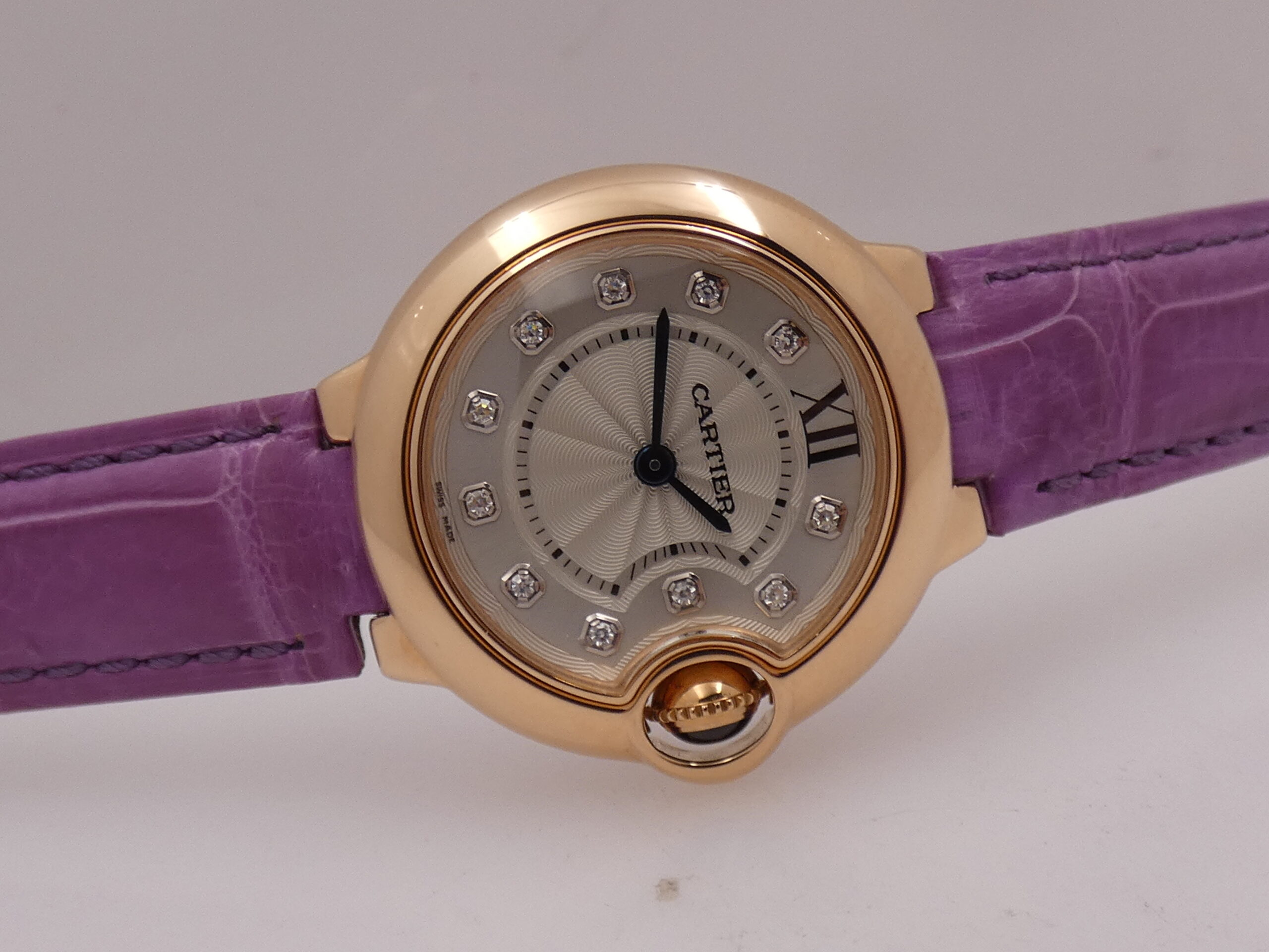Cartier Ballon Bleu 28mm 3007 Lady Diamonds Dial Oro Rosa 18Kt LIKE NEW With PAPERS Anno 2013 WE902050 - immagine 6
