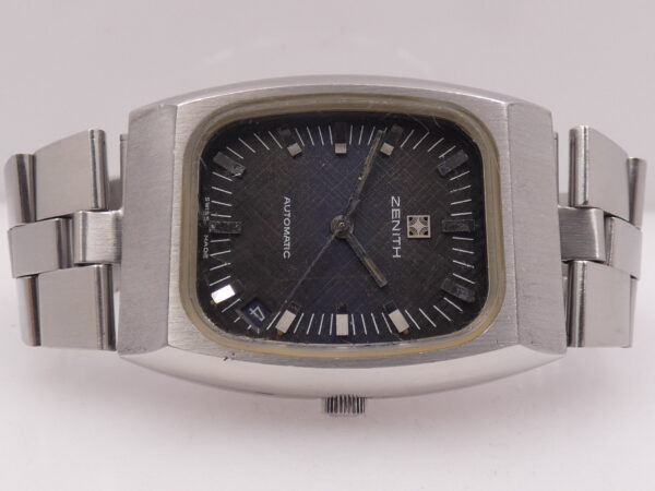 Zenith Surf Automatic ANNI '70s Oversize Tapissè Blue Dial 01-0030-380 Acciaio Braccialato Vintage