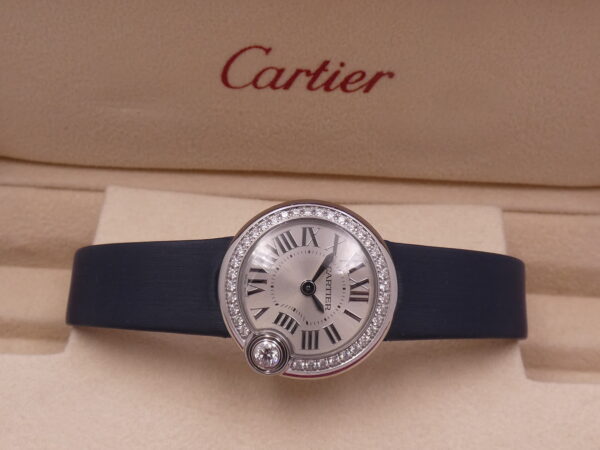 Cartier Ballon Blanc Baron Lady BOX&PAPERS Factory Diamond Bezel ANNO 2021 Acciaio W4BL0002