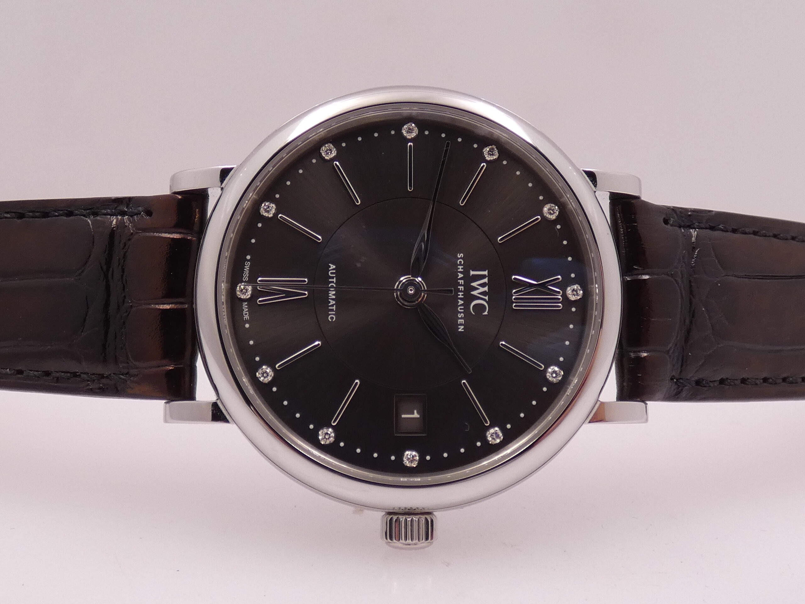 IWC Portofino Automatic 37mm IW4581 TOP CONDITION DIAMONDS DIAL BOX&PAPERS Anno 2018 Acciaio Cinturino SANTONI - immagine 6