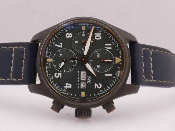 Cronografo IWC Pilot Spitfire Day-Date GREEN DIAL Bronze BOX&PAPERS Anno 2020 Automatico IW3879