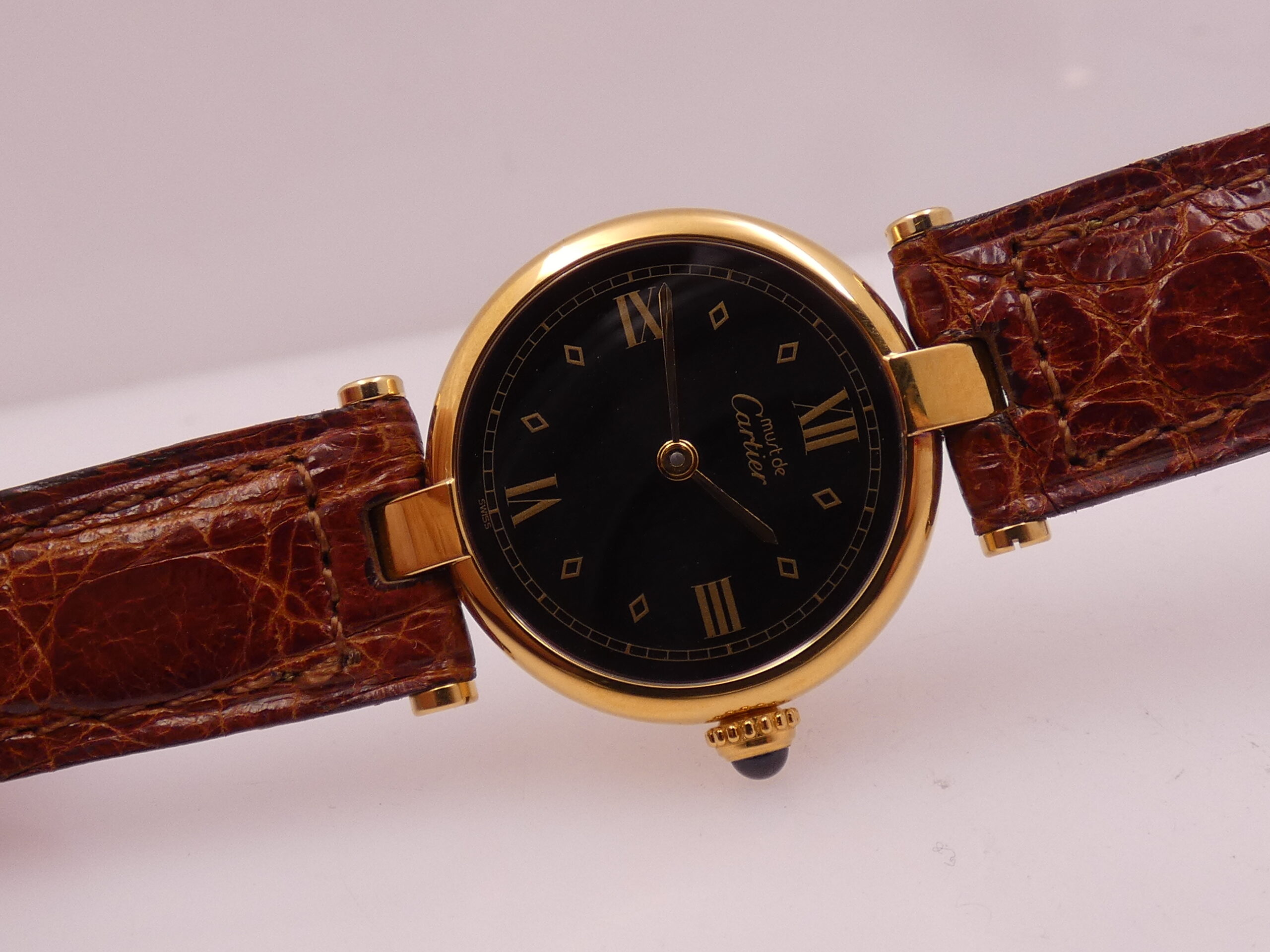 Cartier Must Gold Mantel Tank Vermeil Lady 590004 N.O.S. BOX&PAPERS Silver 925 18Kt G.F. ANNI '90 - immagine 6