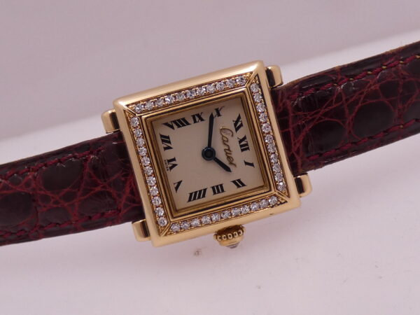 Cartier Paris Trocadero Lady Factory Diamonds Bezel Oro Massiccio 18Kt WA900132