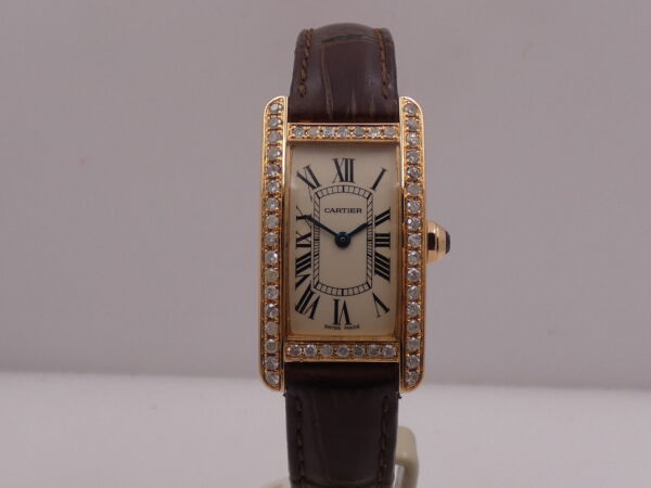 Cartier Tank Américaine 2503 ORO ROSA 18Kt Diamonds Bezel & Lugs ANNI '90 for Ladies W2607456