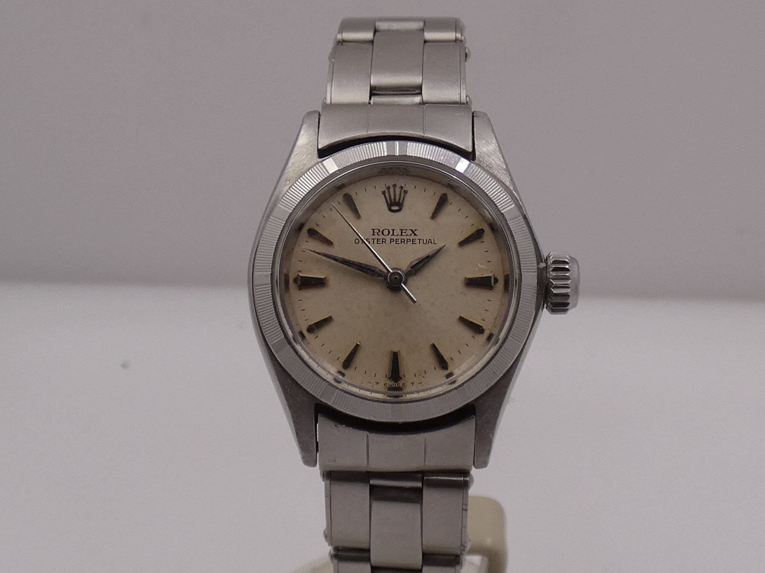 Rolex Oyster Perpetual Lady 26mm 6623 Thunderbird Bezel ANNO 1965 Bracciale a Rivetti Automatico Acciaio - immagine 7