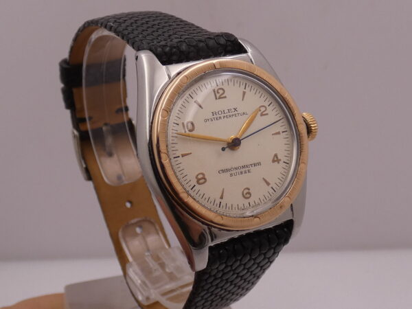 Rolex Oyster Perpetual Ovetto 5015 Bubbleback Lunetta Oro Rosa 18Kt Automatico Vintage Anni 1940's