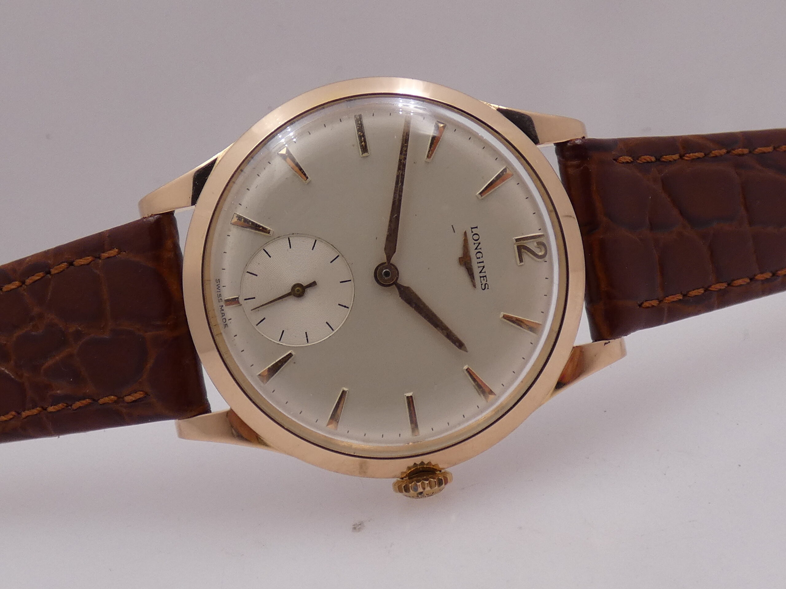 Longines Calatrava 7016 35mm ORO ROSA 18Kt ANNO 1963 TOP CONDITION Carica Manaule Vintage - immagine 7