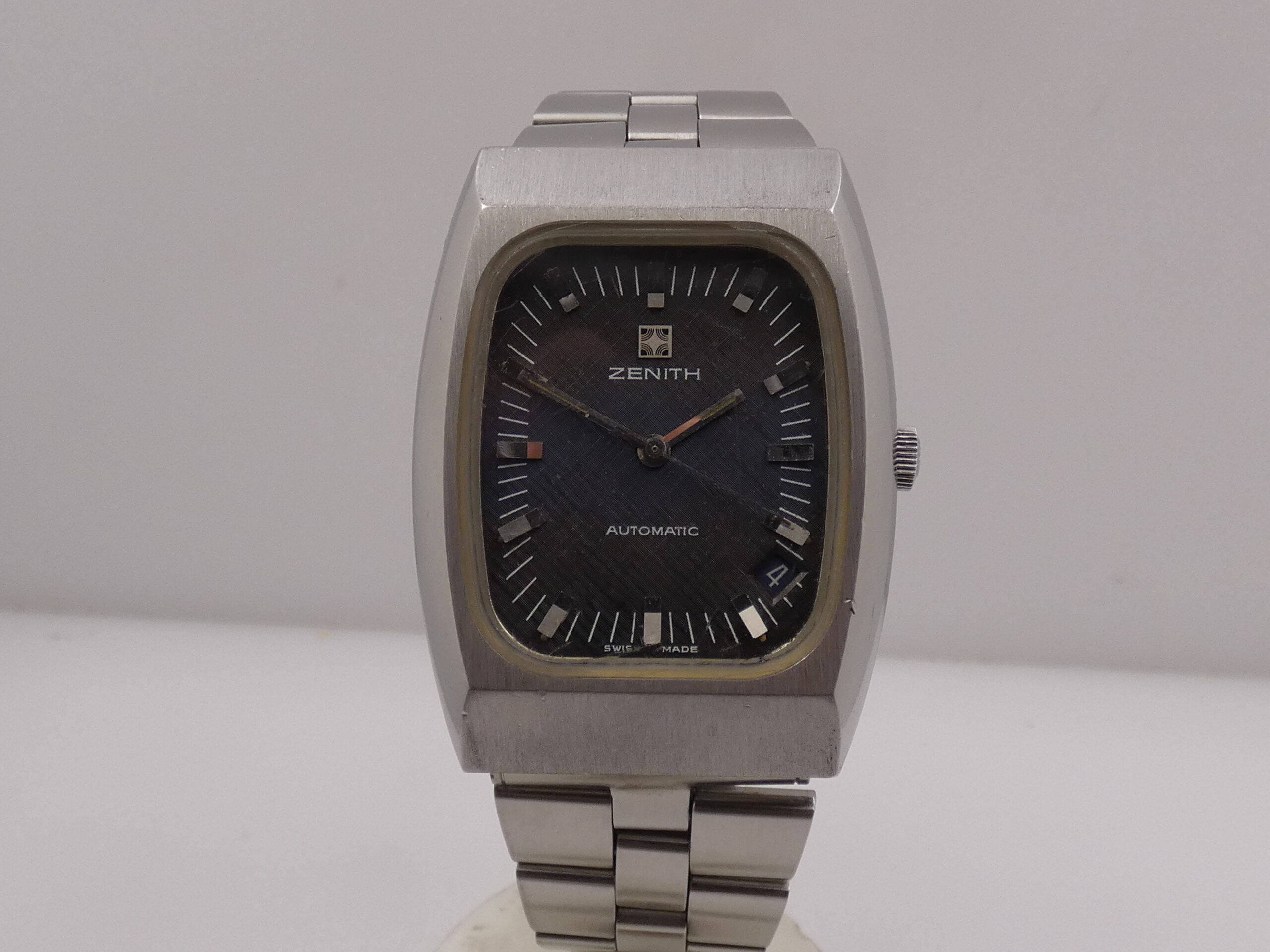 Zenith Surf Automatic ANNI '70s Oversize Tapissè Blue Dial 01-0030-380 Acciaio Braccialato Vintage - immagine 7