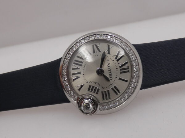 Cartier Ballon Blanc Baron Lady BOX&PAPERS Factory Diamond Bezel ANNO 2021 Acciaio W4BL0002