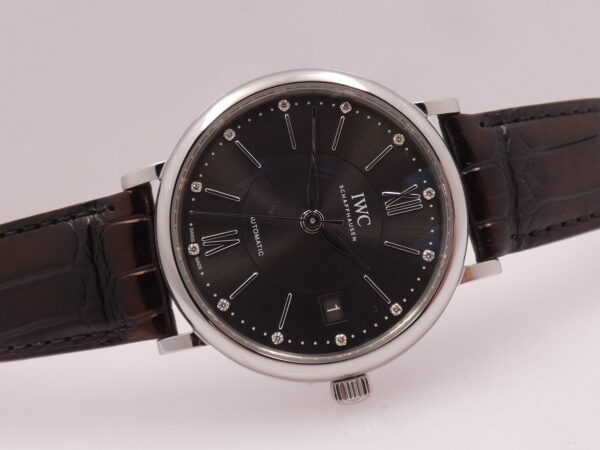 IWC Portofino Automatic 37mm IW4581 TOP CONDITION DIAMONDS DIAL BOX&PAPERS Anno 2018 Acciaio Cinturino SANTONI