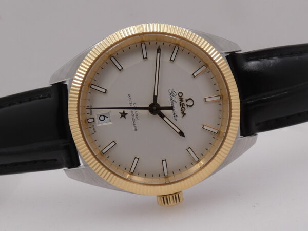 Omega Globemaster Constellation Cronometro Co-Axial GHIERA ORO 18Kt BOX&PAPERS Anno 2016 PIE PAN DIAL Automatico Acciaio 130.23.39.21.02.001