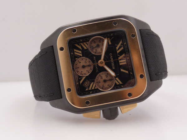 Cartier Santos 100 XL Acciaio & Titanio BOX&PAPERS Ghiera Oro Rosa 18Kt ANNO 2019 Automatico W2020004 - 3104