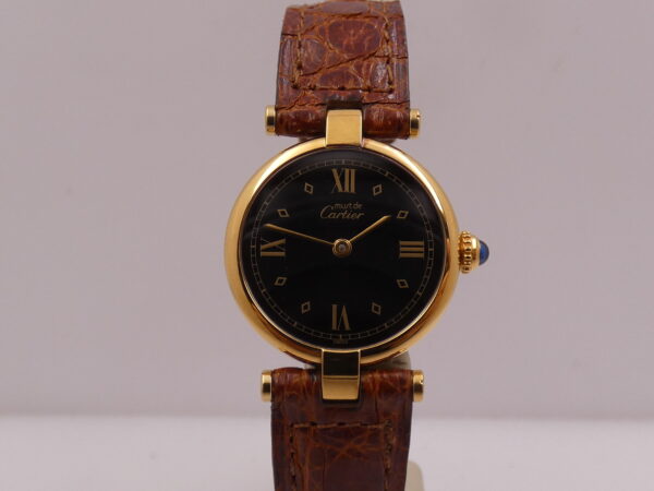 Cartier Must Gold Mantel Tank Vermeil Lady 590004 N.O.S. BOX&PAPERS Silver 925 18Kt G.F. ANNI '90