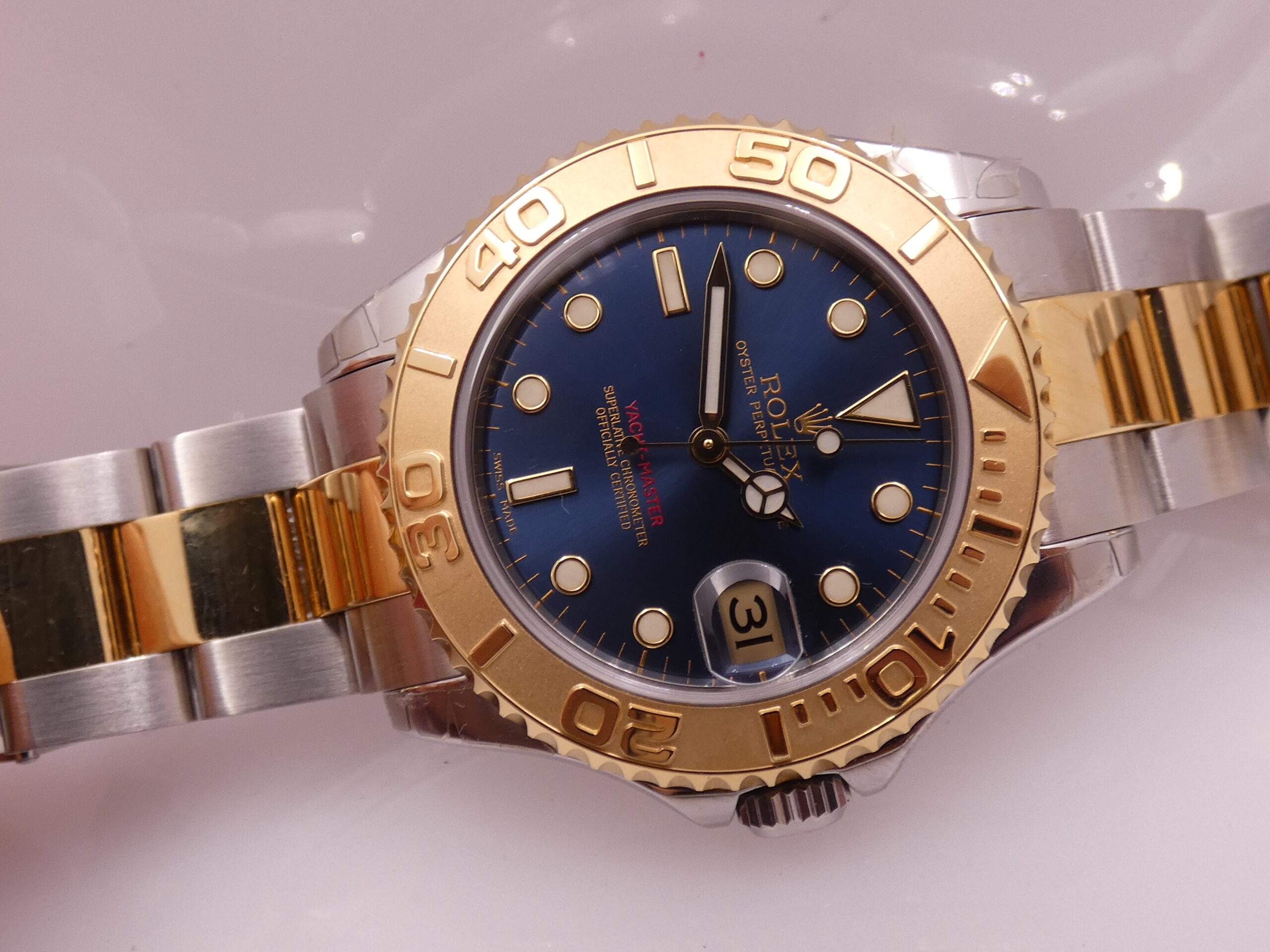 Rolex Yacht-Master 168623 Oro 18Kt & Acciaio TOP CONDITION Automatico ANNO 2002 Blue Dial Bracciale Oyster - immagine 7