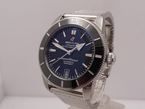 Breitling Superocean Heritage II 42 AB2010 N.O.S. FULL STICKERED WITH BOX Automatico New Old Stock Bracciale Mesh