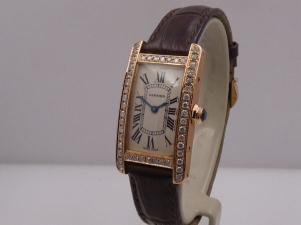 Cartier Tank Américaine 2503 ORO ROSA 18Kt Diamonds Bezel & Lugs ANNI '90 for Ladies W2607456