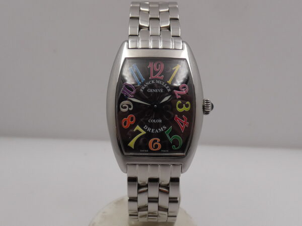 Franck Muller Color Dreams Curvex Lady 1752 QZ Black Dial With BOX TOP CONDITION Acciaio Braccialato