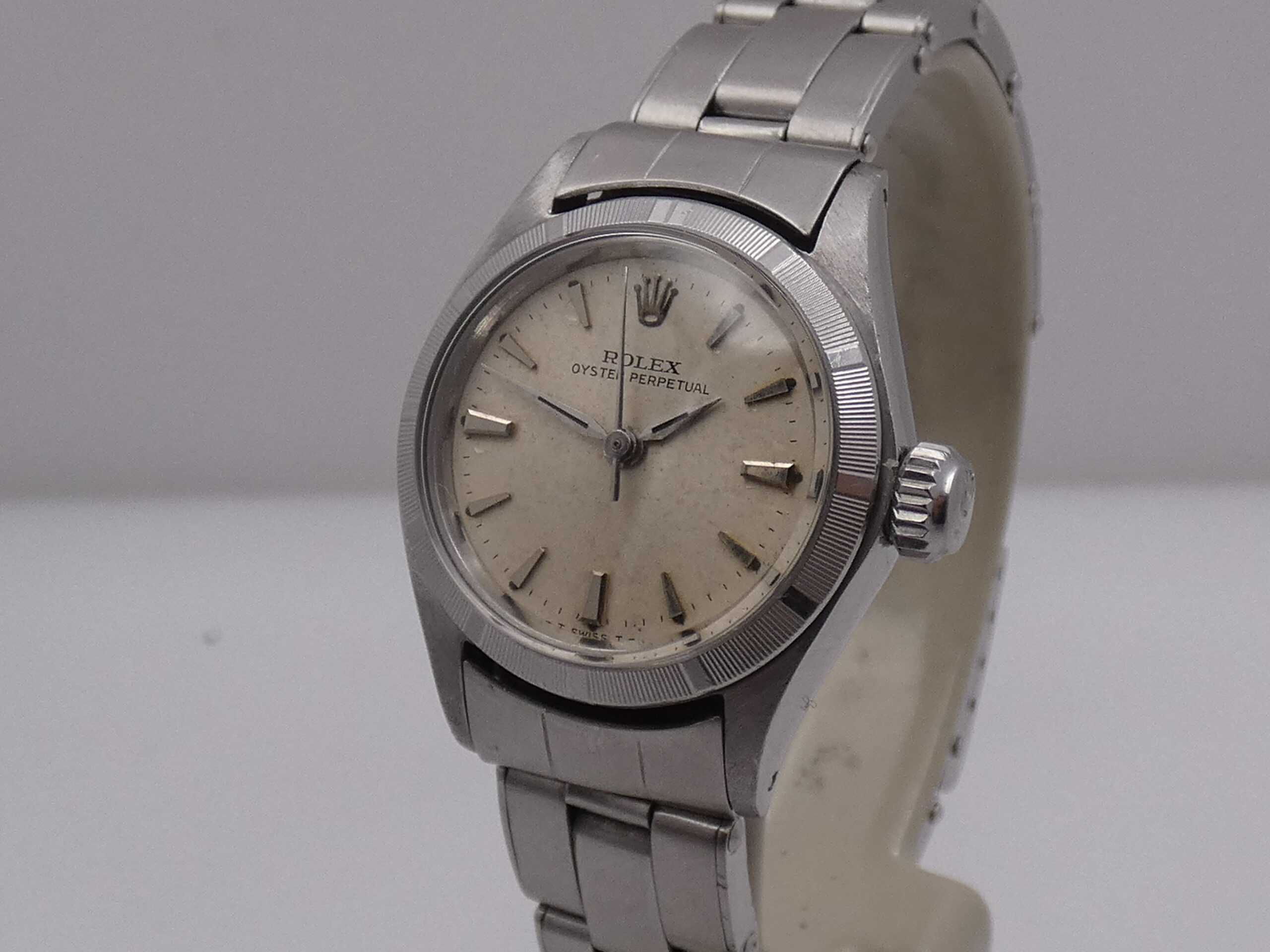 Rolex Oyster Perpetual Lady 26mm 6623 Thunderbird Bezel ANNO 1965 Bracciale a Rivetti Automatico Acciaio - immagine 8