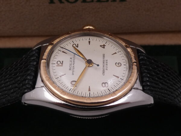 Rolex Oyster Perpetual Ovetto 5015 Bubbleback Lunetta Oro Rosa 18Kt Automatico Vintage Anni 1940's