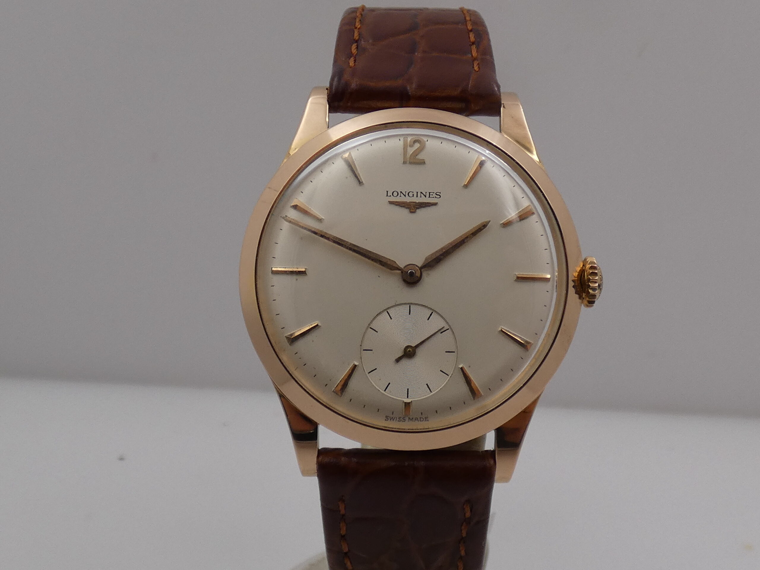 Longines Calatrava 7016 35mm ORO ROSA 18Kt ANNO 1963 TOP CONDITION Carica Manaule Vintage - immagine 8