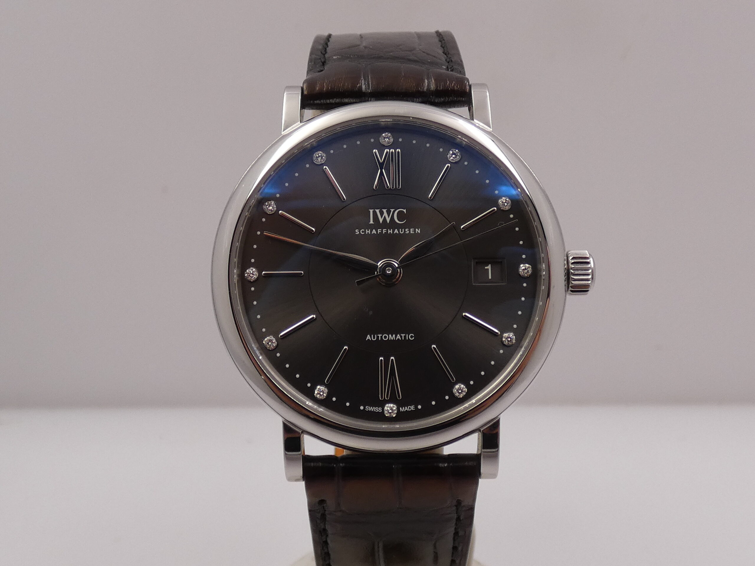 IWC Portofino Automatic 37mm IW4581 TOP CONDITION DIAMONDS DIAL BOX&PAPERS Anno 2018 Acciaio Cinturino SANTONI - immagine 8