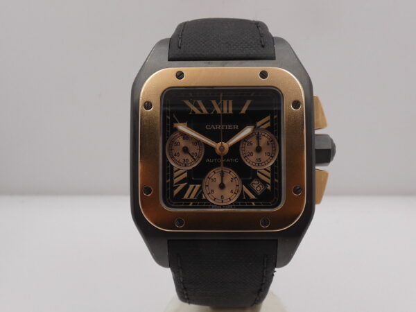 Cartier Santos 100 XL Acciaio & Titanio BOX&PAPERS Ghiera Oro Rosa 18Kt ANNO 2019 Automatico W2020004 - 3104