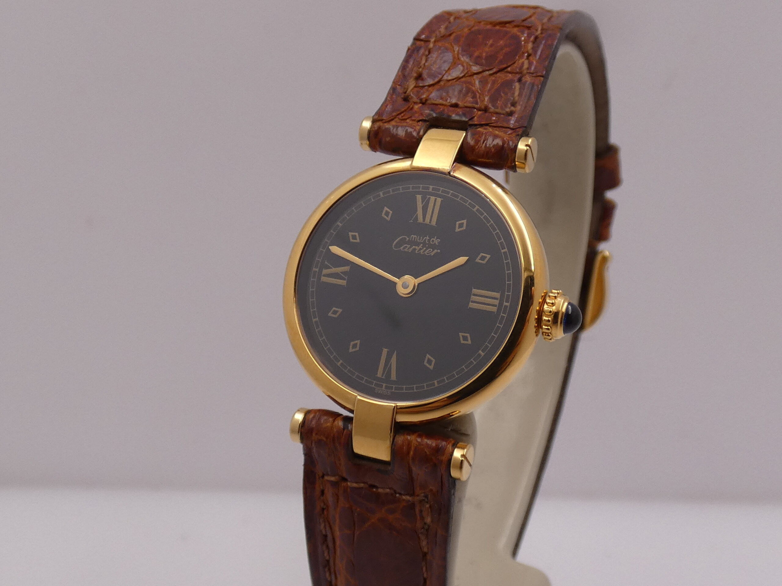 Cartier Must Gold Mantel Tank Vermeil Lady 590004 N.O.S. BOX&PAPERS Silver 925 18Kt G.F. ANNI '90 - immagine 8