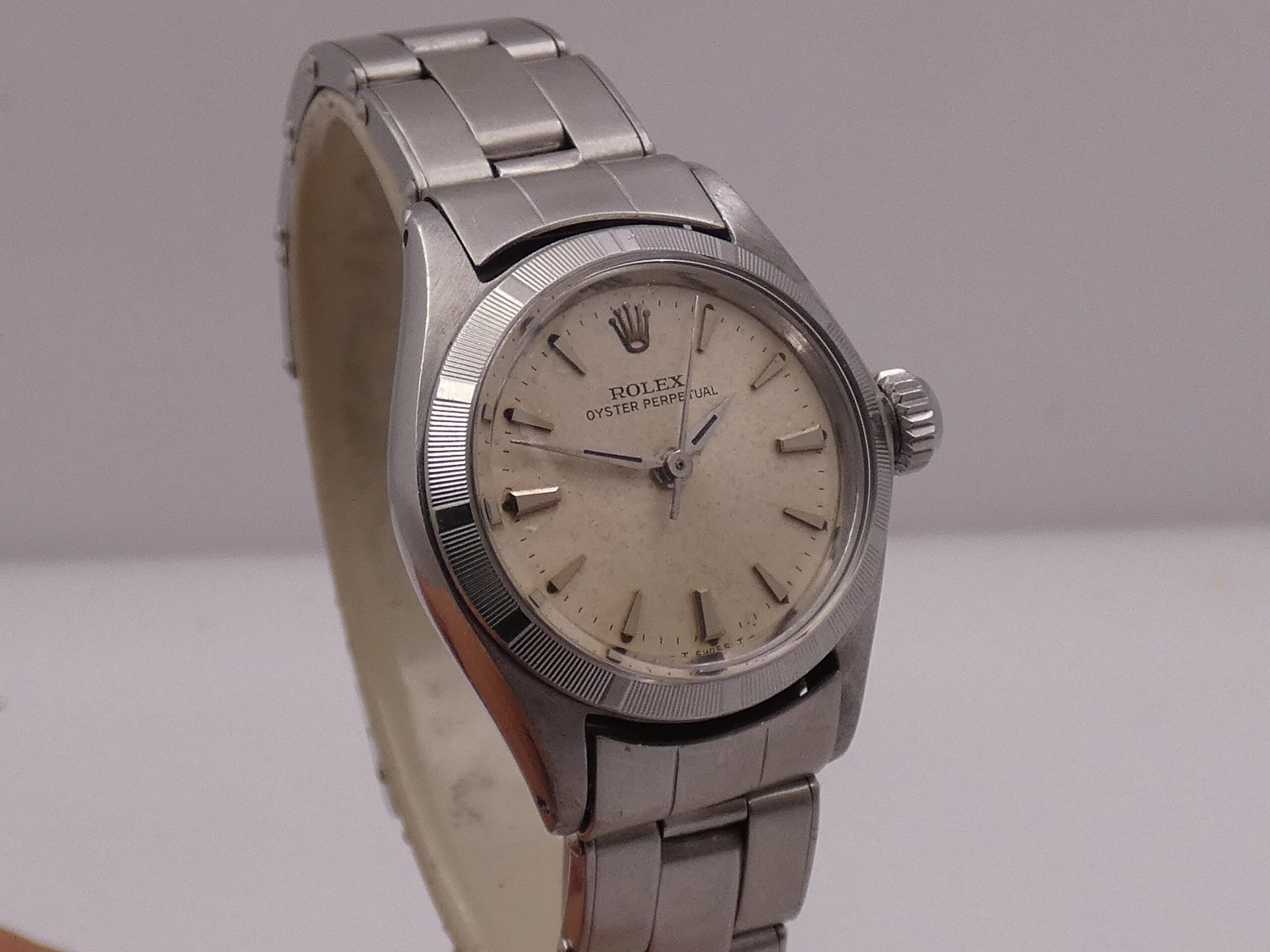 Rolex Oyster Perpetual Lady 26mm 6623 Thunderbird Bezel ANNO 1965 Bracciale a Rivetti Automatico Acciaio - immagine 9