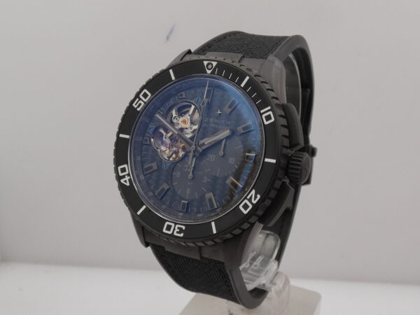 Cronografo Zenith El Primero Stratos Spindrift Open Heart PERFETTE CONDIZIONI BOX&PAPERS Anno 2014 Automatico PVD Nero