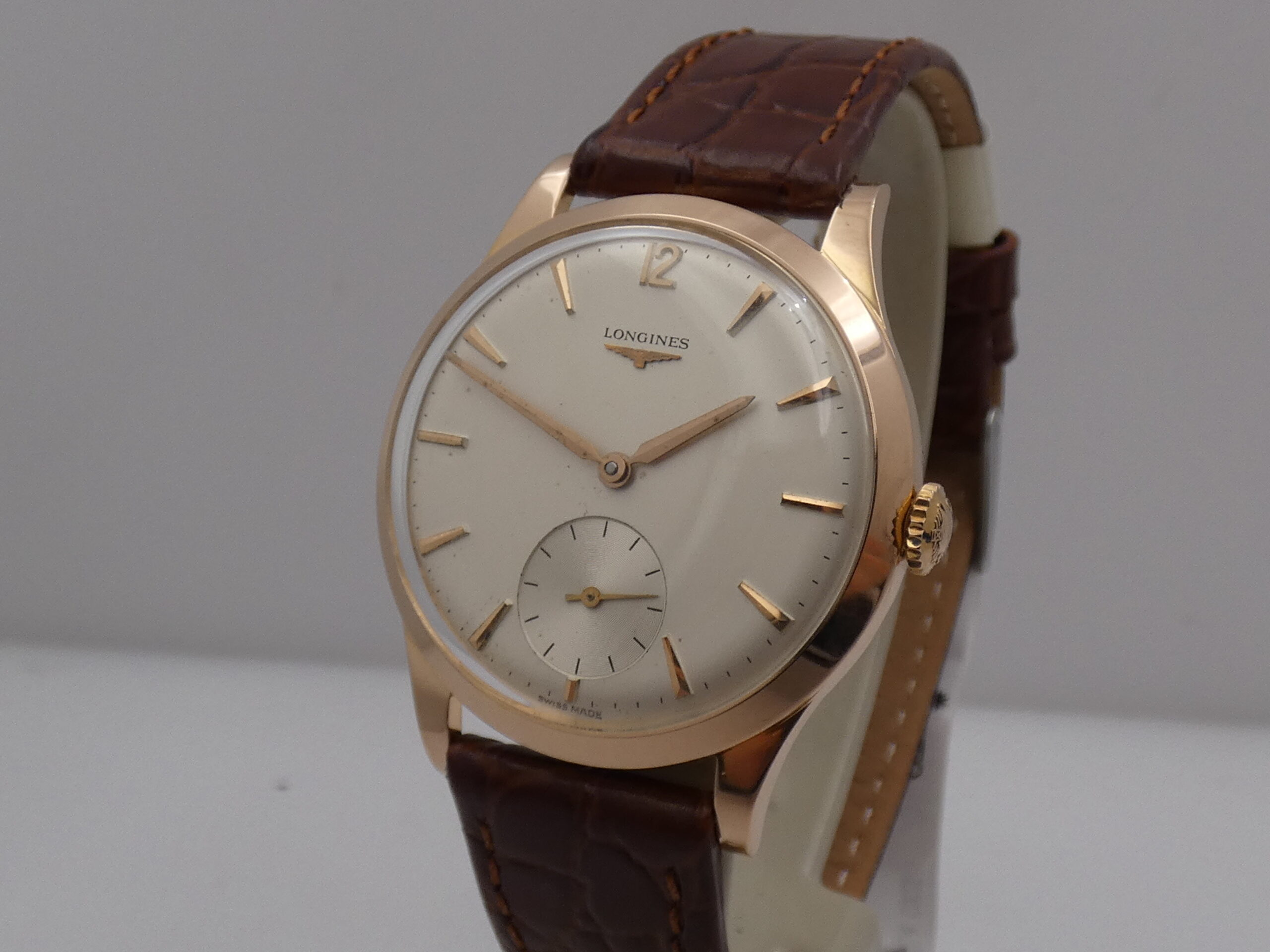 Longines Calatrava 7016 35mm ORO ROSA 18Kt ANNO 1963 TOP CONDITION Carica Manaule Vintage - immagine 9