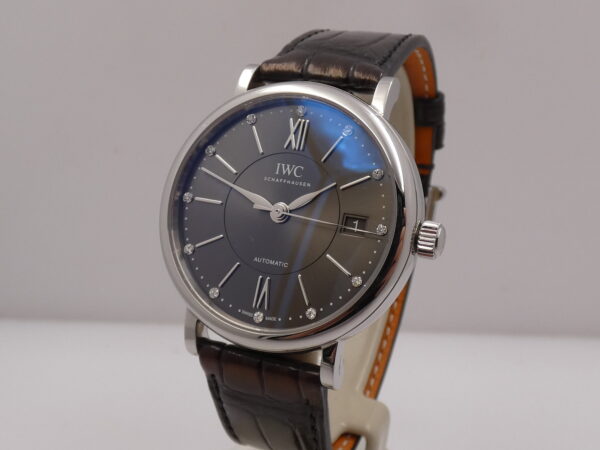 IWC Portofino Automatic 37mm IW4581 TOP CONDITION DIAMONDS DIAL BOX&PAPERS Anno 2018 Acciaio Cinturino SANTONI