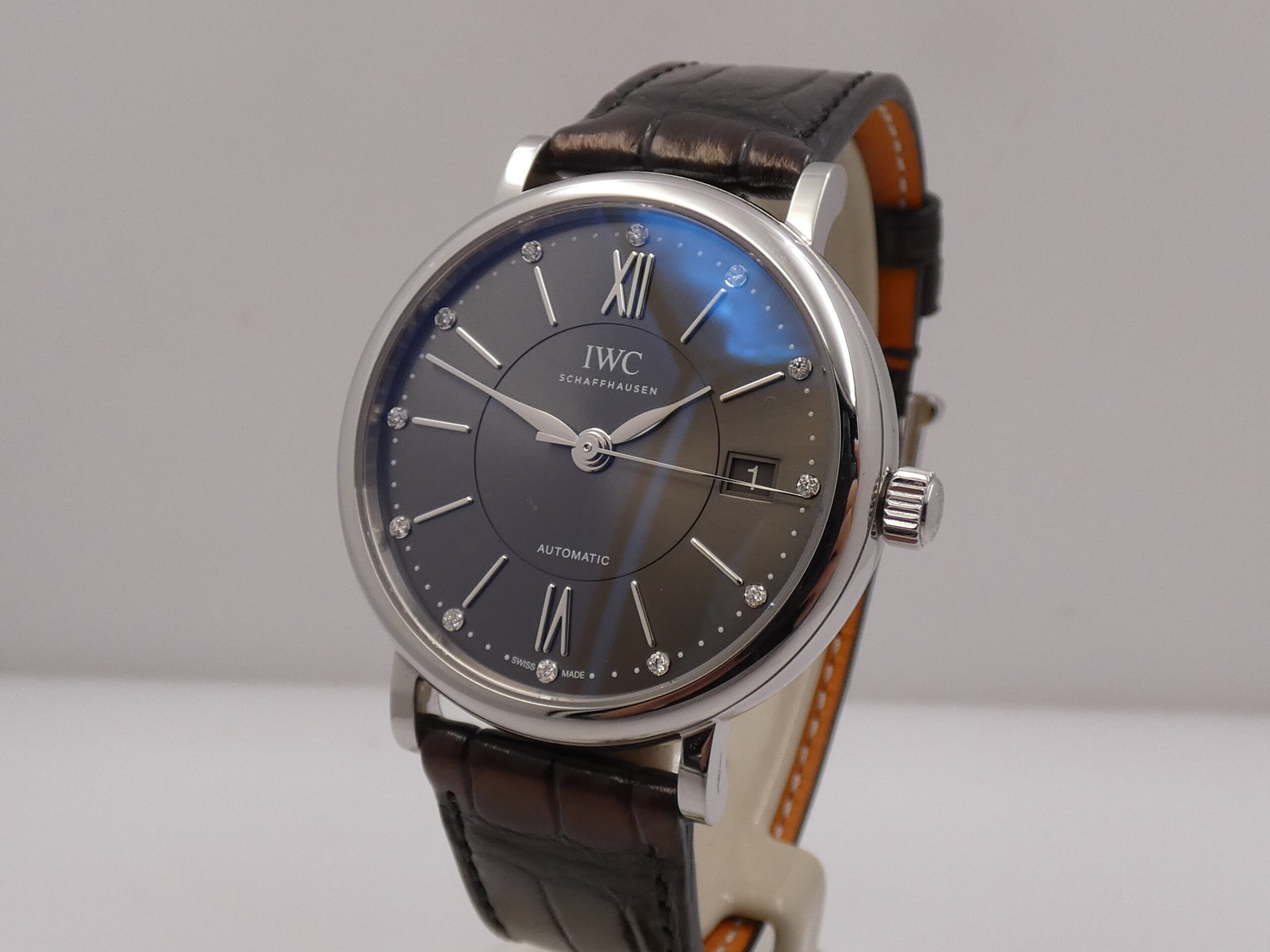 IWC Portofino Automatic 37mm IW4581 TOP CONDITION DIAMONDS DIAL BOX&PAPERS Anno 2018 Acciaio Cinturino SANTONI - immagine 9