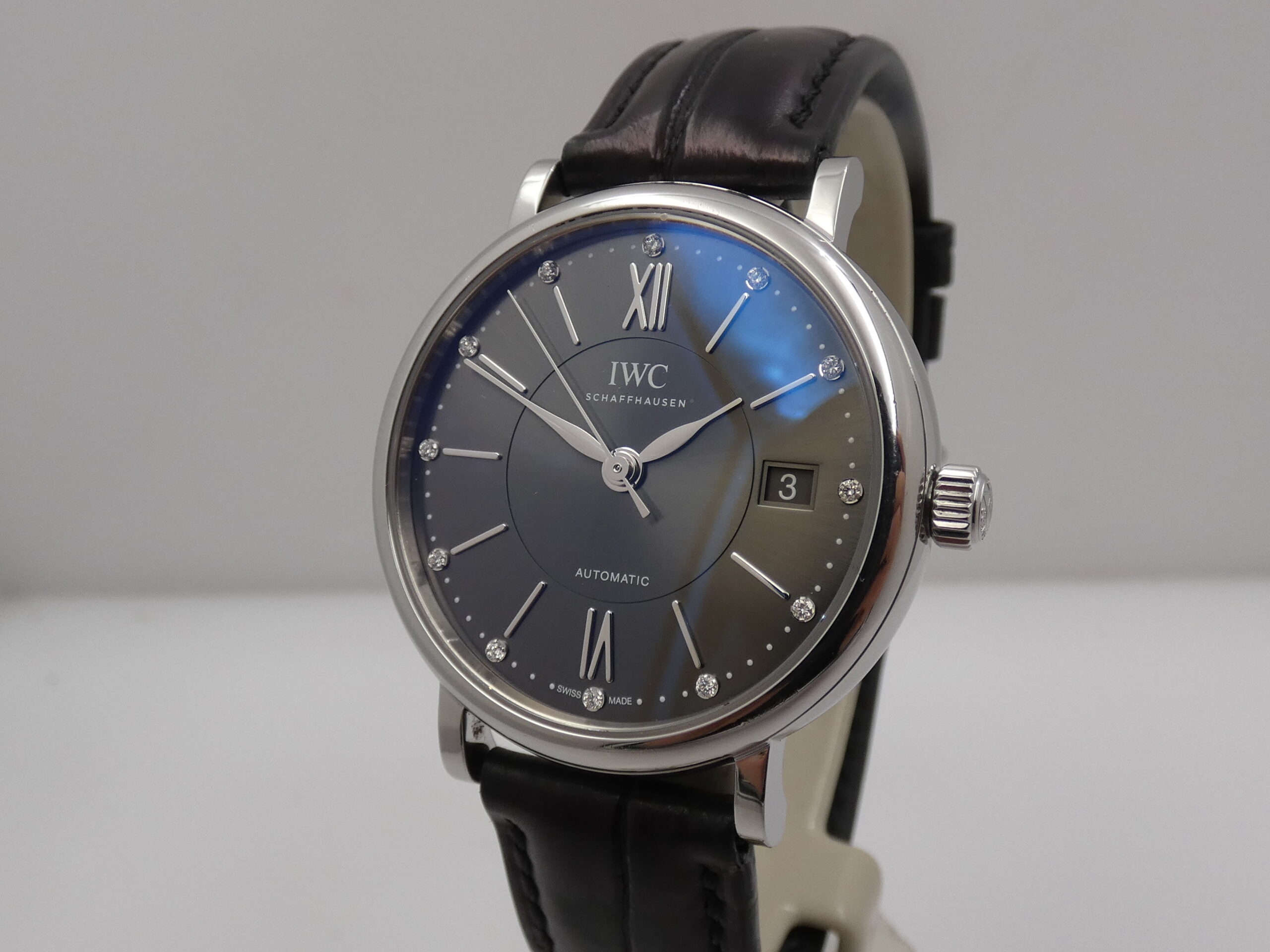 IWC Portofino Automatic 37mm DIAMONDS DIAL BOX&PAPERS Anno 2018 IW458102 Acciaio - immagine 13