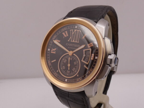Cartier Calibre de Cartier 3389 CHOCOLATE DIAL Ghiera Oro Rosa 18Kt BOX&PAPERS ITALIA Anno 2013 Automatico W7100051