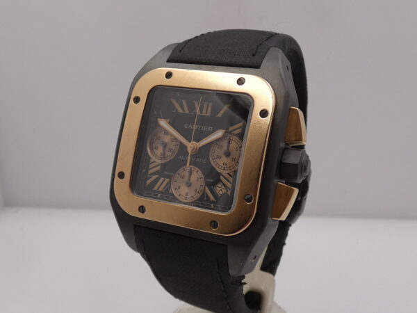Cartier Santos 100 XL Acciaio & Titanio BOX&PAPERS Ghiera Oro Rosa 18Kt ANNO 2019 Automatico W2020004 - 3104