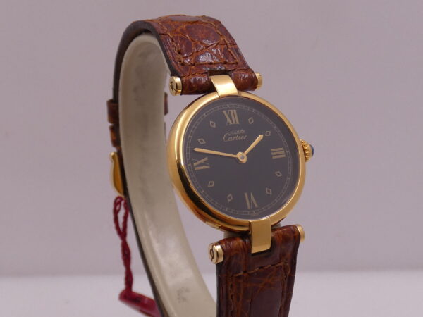 Cartier Must Gold Mantel Tank Vermeil Lady 590004 N.O.S. BOX&PAPERS Silver 925 18Kt G.F. ANNI '90