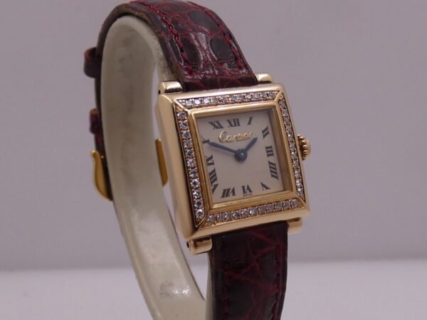 Cartier Paris Trocadero Lady Factory Diamonds Bezel Oro Massiccio 18Kt WA900132