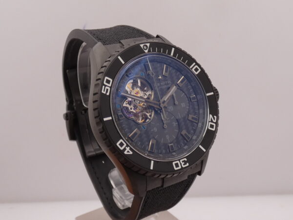 Cronografo Zenith El Primero Stratos Spindrift Open Heart PERFETTE CONDIZIONI BOX&PAPERS Anno 2014 Automatico PVD Nero