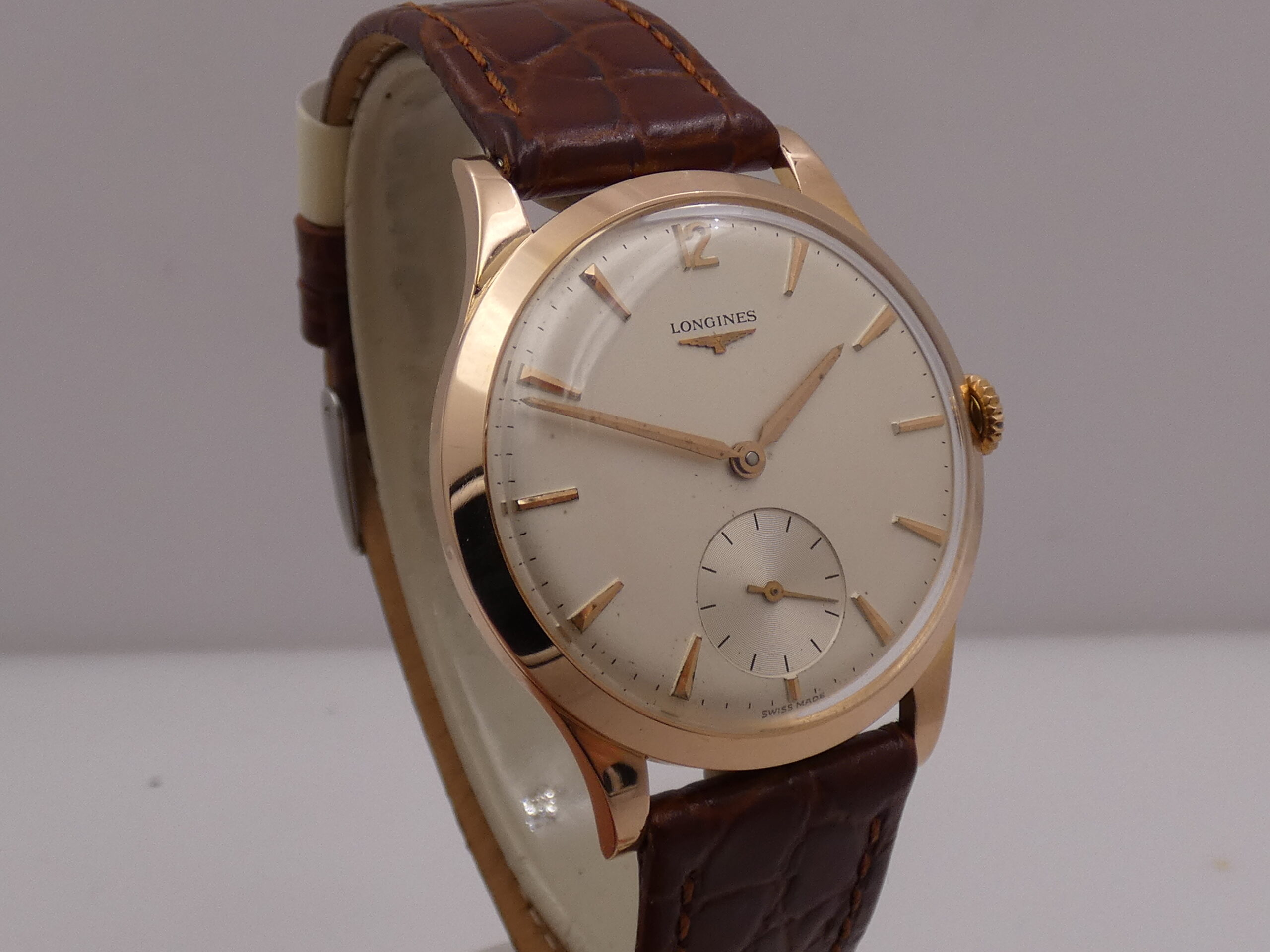 Longines Calatrava 7016 35mm ORO ROSA 18Kt ANNO 1963 TOP CONDITION Carica Manaule Vintage - immagine 10