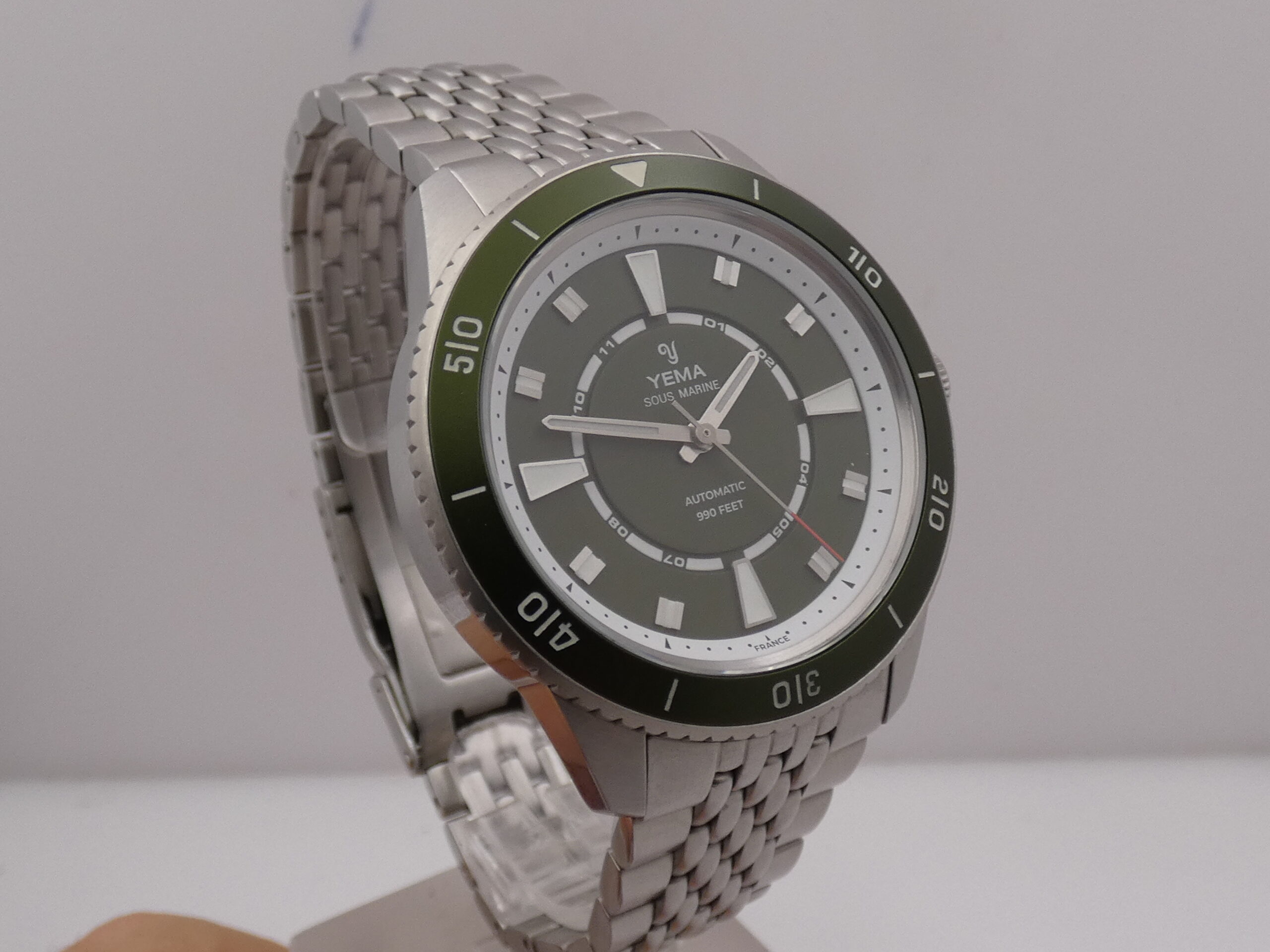 Yema Sous Marine VERDE LIKE NEW BOX&PAPERS Marzo 2024 Automatico Acciaio Braccialato YSMA23Z-ZMS - immagine 10