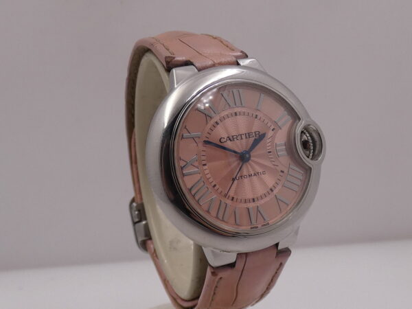 Cartier Ballon Bleu 33mm 3489 Pink Dial BOX&PAPERS Anno 2019 Automatico Acciaio For Ladies WSBB0002
