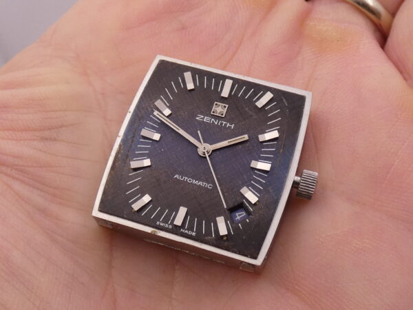 Zenith Surf Automatic ANNI '70s Oversize Tapissè Blue Dial 01-0030-380 Acciaio Braccialato Vintage