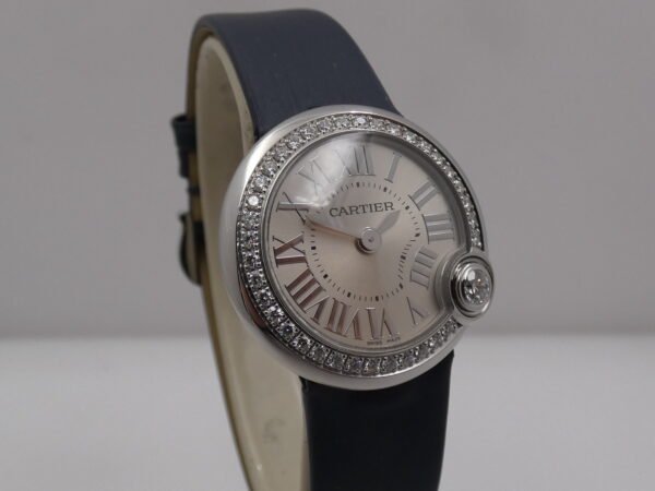 Cartier Ballon Blanc Baron Lady BOX&PAPERS Factory Diamond Bezel ANNO 2021 Acciaio W4BL0002