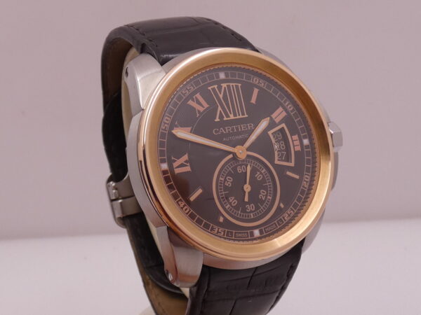 Cartier Calibre de Cartier 3389 CHOCOLATE DIAL Ghiera Oro Rosa 18Kt BOX&PAPERS ITALIA Anno 2013 Automatico W7100051