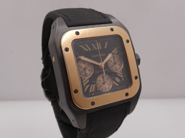 Cartier Santos 100 XL Acciaio & Titanio BOX&PAPERS Ghiera Oro Rosa 18Kt ANNO 2019 Automatico W2020004 - 3104